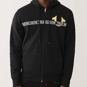 True Religion Full Zip Foil Taping Hoodie NWT